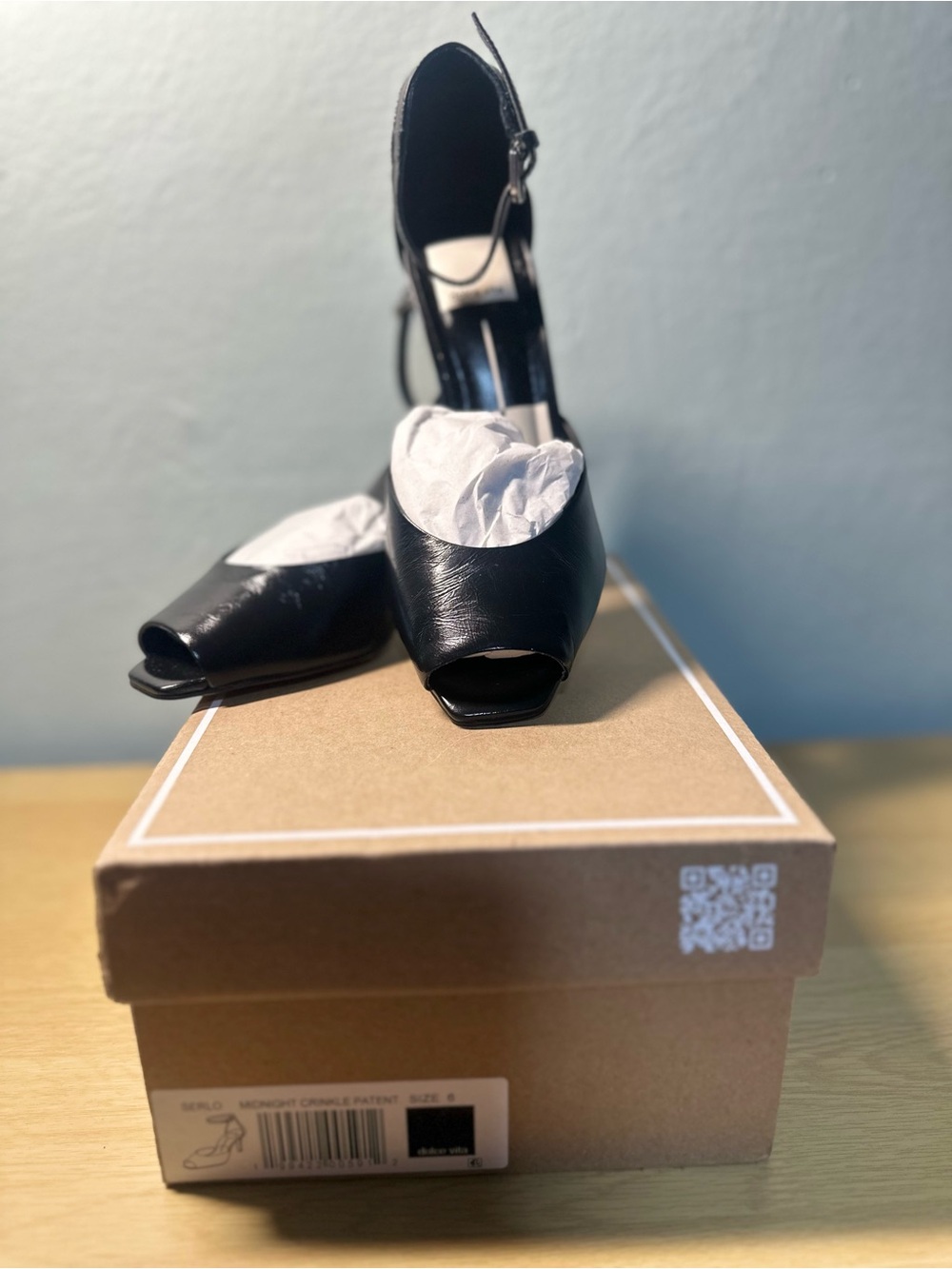 Dolce Vita Black Peep-Toe Slingback Heels